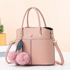 PU Leather Top Handle Satchel Crossbody Tote Bag
