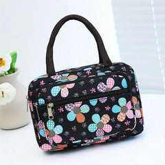 Vintage Flower Pattern Square Satchel Bag Zipper Handbag