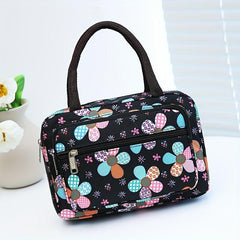 Vintage Flower Pattern Square Satchel Bag Zipper Handbag