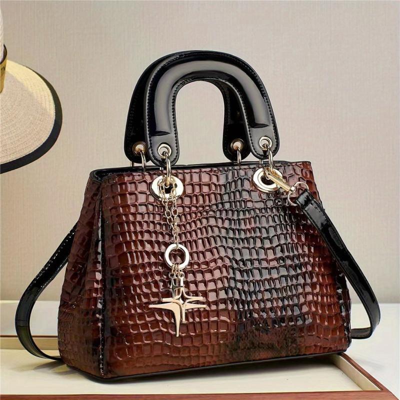 Snakeskin Pattern Tote Bag Crossbody Satchel Purse