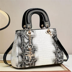 Snakeskin Pattern Tote Bag Crossbody Satchel Purse