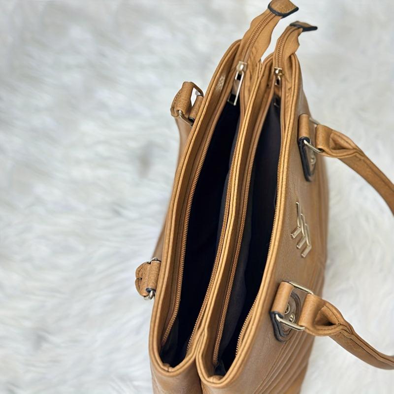 Vintage Quilted Satchel Bag Classic Handbag Zipper Bag For Women
