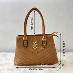 Vintage Quilted Satchel Bag Classic Handbag Zipper Bag For Women