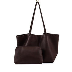 Minimalist Solid Tote Bag Large Capacity Shoulder Bag