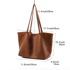 Minimalist Solid Tote Bag Large Capacity Shoulder Bag