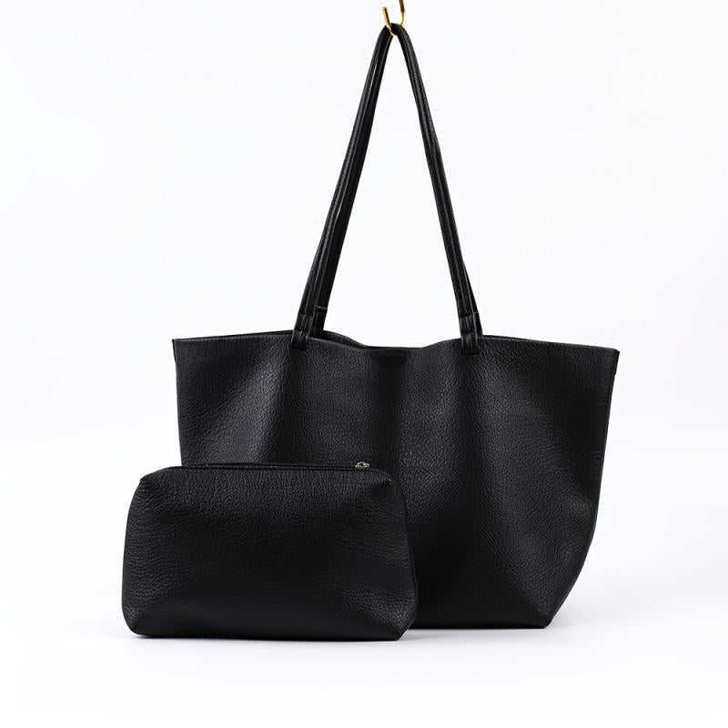 Minimalist Solid Tote Bag Large Capacity Shoulder Bag