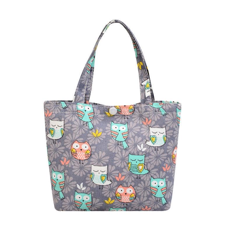 Plaid Pattern Canvas Tote Bag Colorblock Hand Lunch Purse