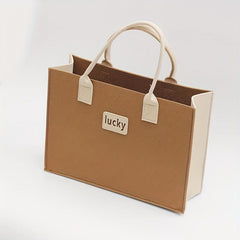 Letter Patched Tote Bag Large Capacity Satchel Bag For Women