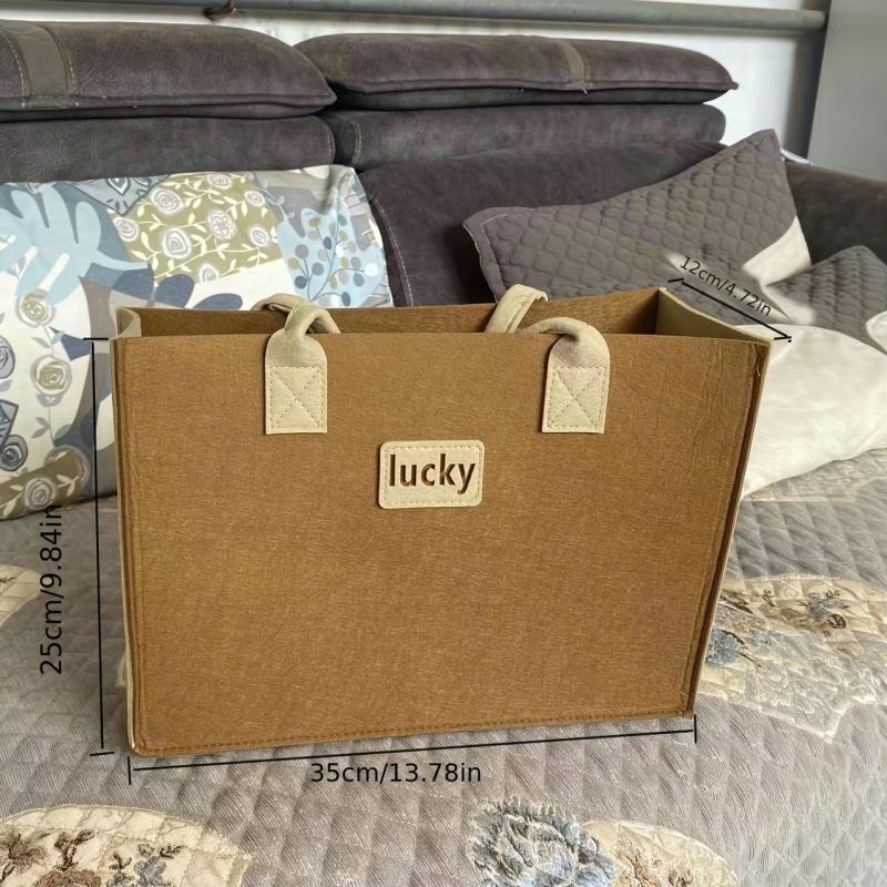 Letter Patched Tote Bag Large Capacity Satchel Bag For Women