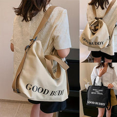 Canvas Tote Bag Letter Print Crossbody Backpack