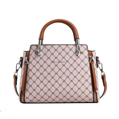 Vintage Geometric Crossbody Bag Retro PU Shoulder Tote Classic Handbag