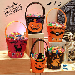 Halloween Pumpkin Mini Handbag Non woven Ghost Skull Pumpkin Elf Gift Bag