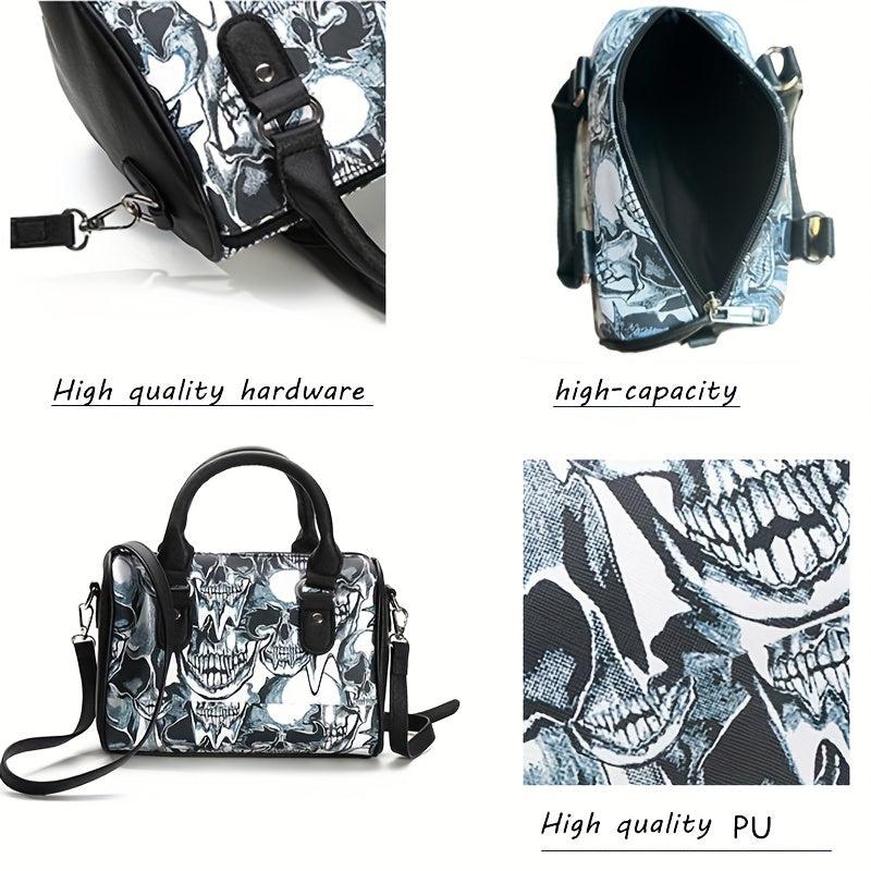 Halloween Ghost Skull Print Boston Bag