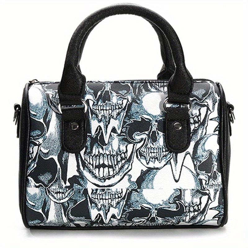 Halloween Ghost Skull Print Boston Bag