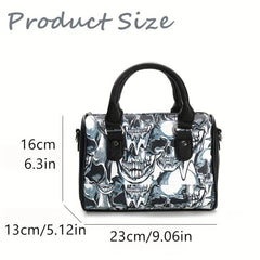 Halloween Ghost Skull Print Boston Bag