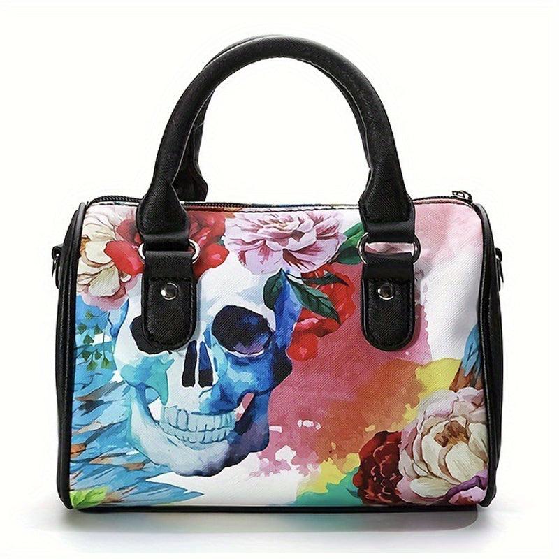 Halloween Ghost Skull Print Boston Bag