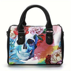 Halloween Ghost Skull Print Boston Bag