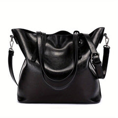 Retro Shoulder Bag Classic PU Leather Handbag Large Capacity Tote Bag