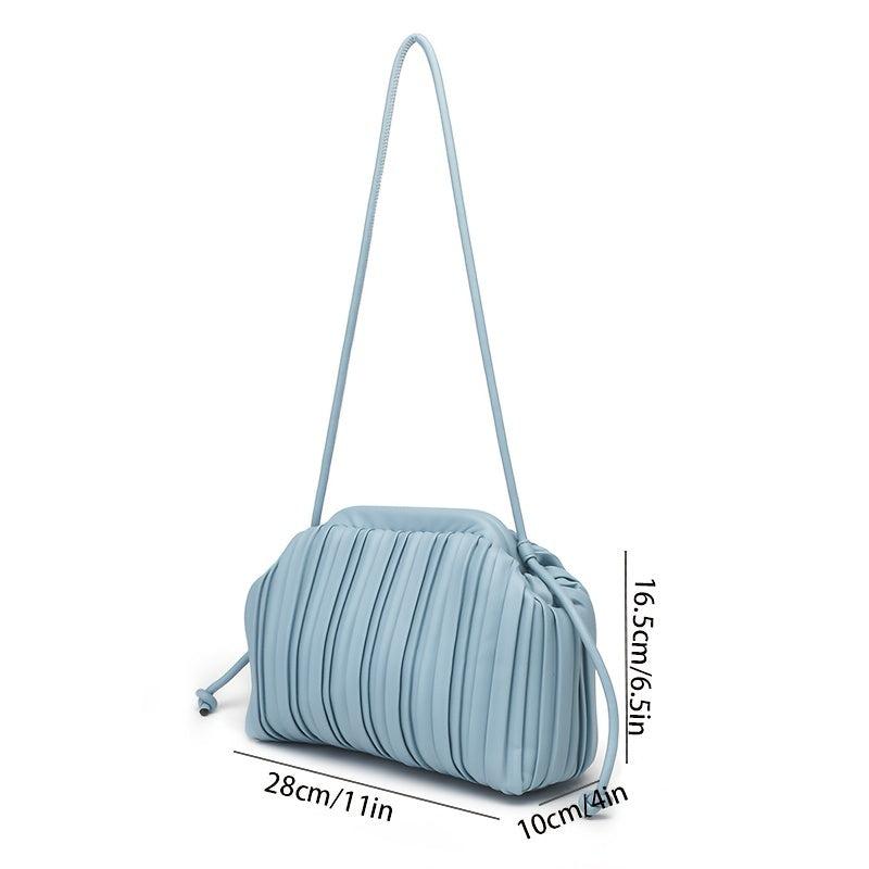 Niche Ruched Shoulder Bag Solid Pleated Cloud Handbag