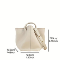 2pcs Solid Bucket Bag Set Women's Handbag With Inner Pouch