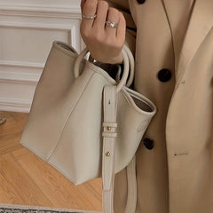 2pcs Solid Bucket Bag Set Women's Handbag With Inner Pouch
