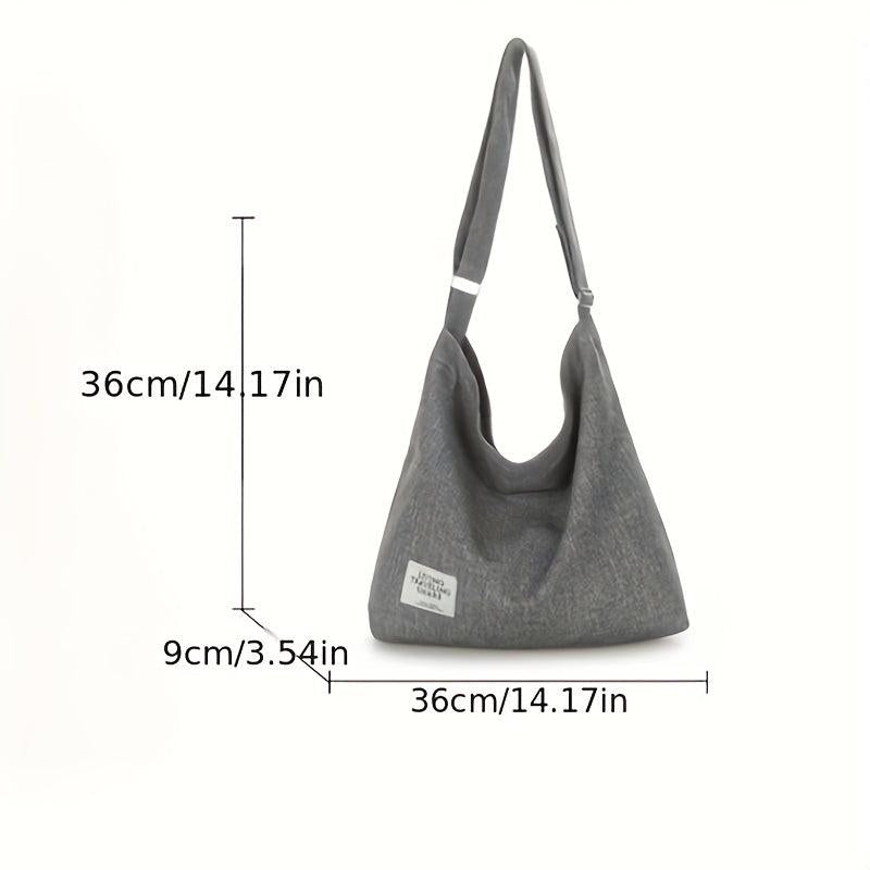 Casual Minimalist Shoulder Bag All Match Canvas Crossbody Bag Handbag