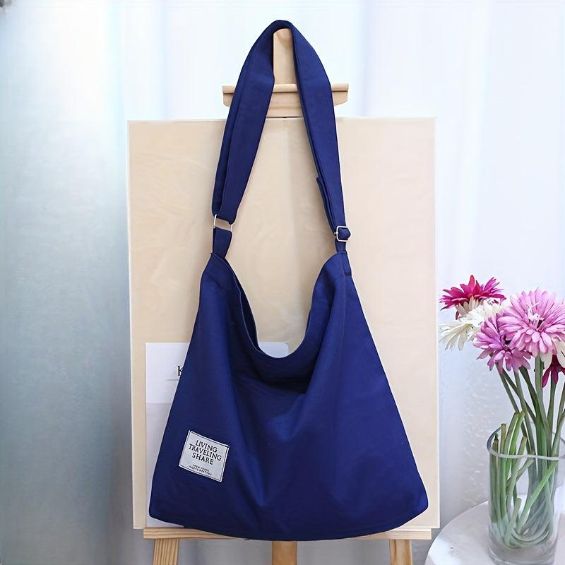 Casual Minimalist Shoulder Bag All Match Canvas Crossbody Bag Handbag