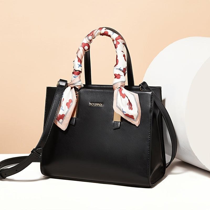 Square Scarf Tote Bag Solid Crossbody Purse