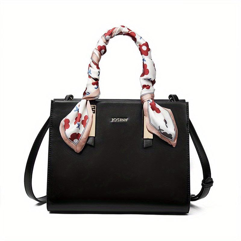 Square Scarf Tote Bag Solid Crossbody Purse