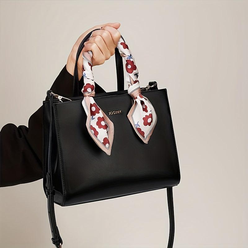 Square Scarf Tote Bag Solid Crossbody Purse