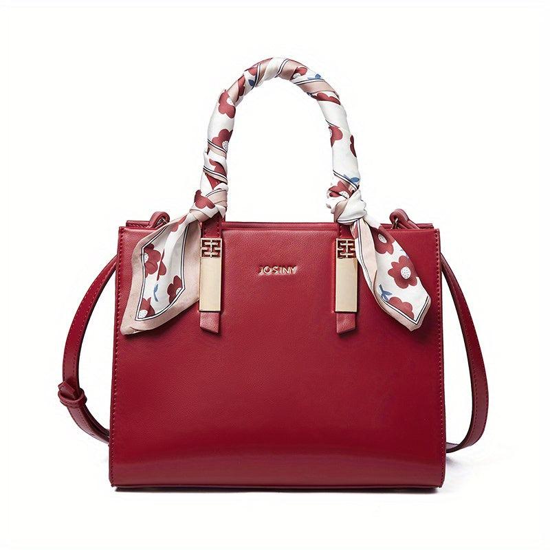 Square Scarf Tote Bag Solid Crossbody Purse