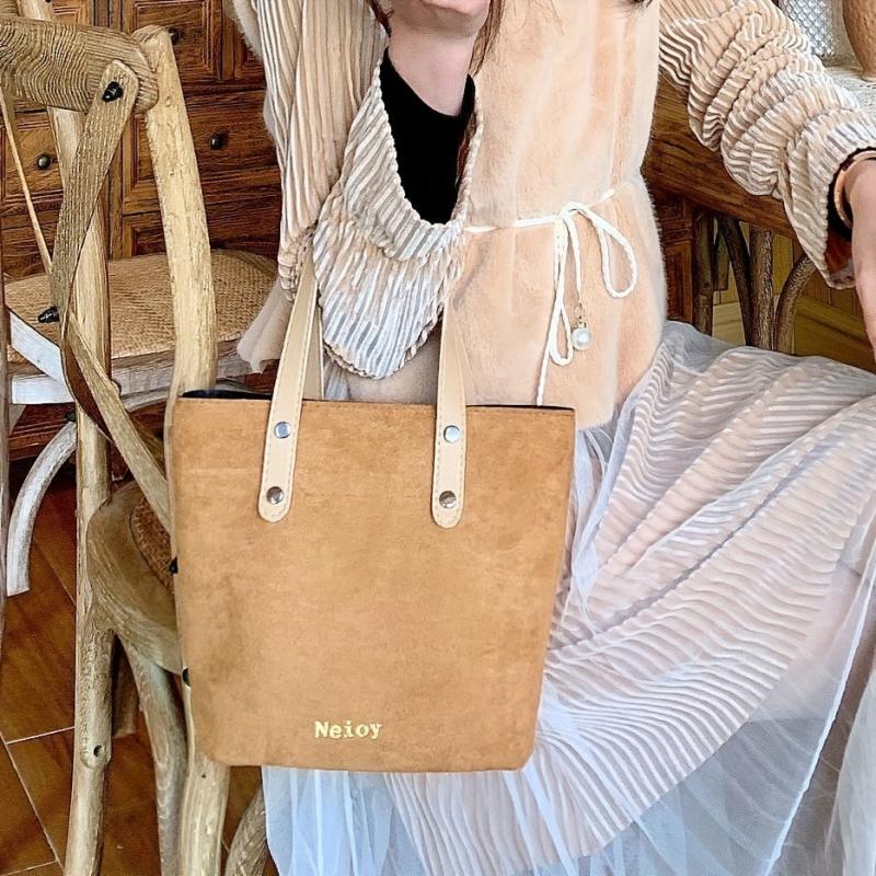 Vintage Satchel Handbag All Match with Insert Pouch Bag