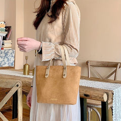 Vintage Satchel Handbag All Match with Insert Pouch Bag