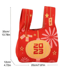 Bunny Pattern Handbag Chinese Year Crochet Bag