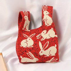 Bunny Pattern Handbag Chinese Year Crochet Bag