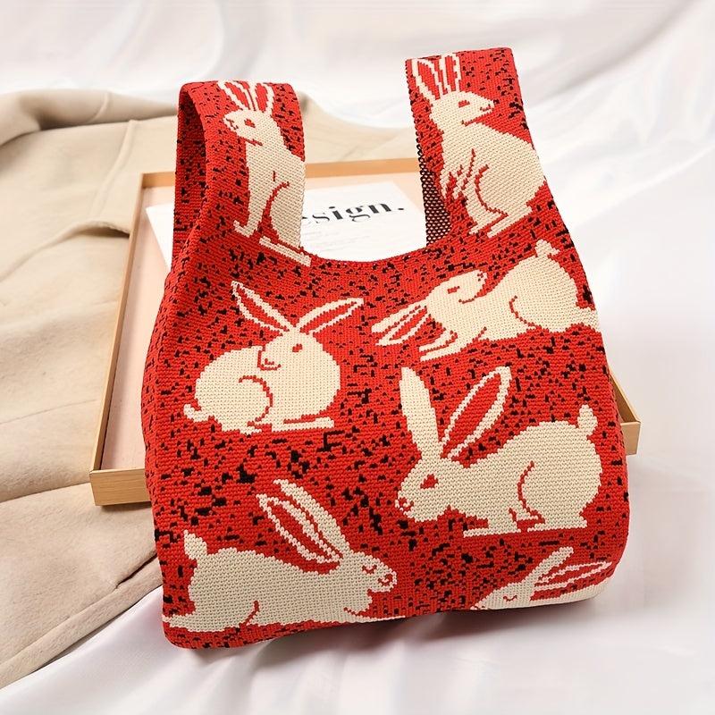 Bunny Pattern Handbag Chinese Year Crochet Bag
