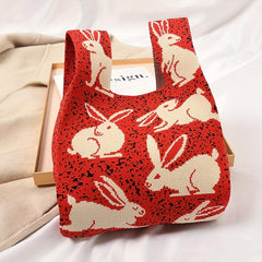 Bunny Pattern Handbag Chinese Year Crochet Bag