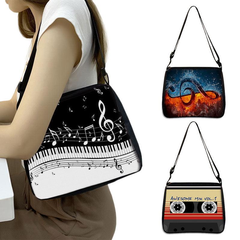 Tape Recorder Print Crossbody Bag Music Lover Shoulder Bag