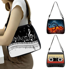 Tape Recorder Print Crossbody Bag Music Lover Shoulder Bag