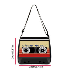 Tape Recorder Print Crossbody Bag Music Lover Shoulder Bag