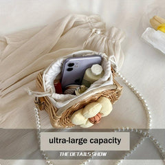 Boho Style Rattan Woven Crossbody Bag for Women