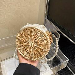 Boho Style Rattan Woven Crossbody Bag for Women
