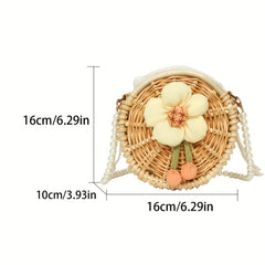 Boho Style Rattan Woven Crossbody Bag for Women