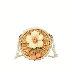 Boho Style Rattan Woven Crossbody Bag for Women