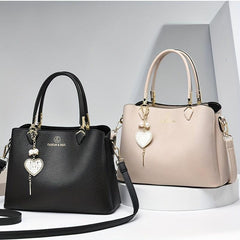 Top Handle Satchel Crossbody Tote Bag PU Leather Textured Shoulder Bag