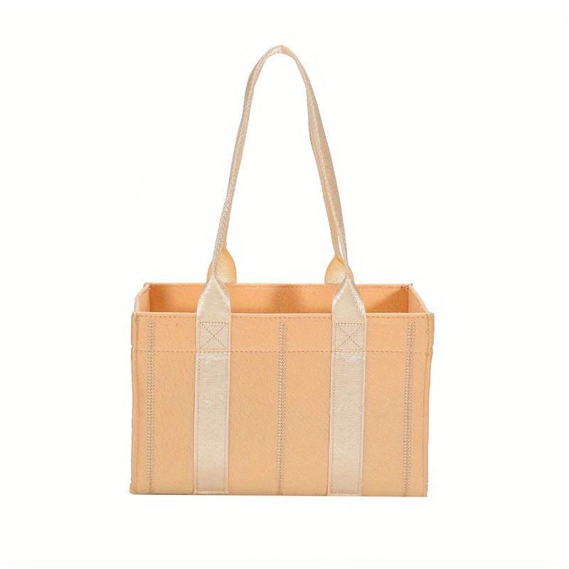 Felt Tote Bag Top Handle Satchel Handbag Minimalist Shopper
