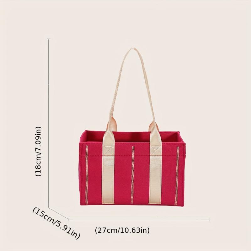 Felt Tote Bag Top Handle Satchel Handbag Minimalist Shopper