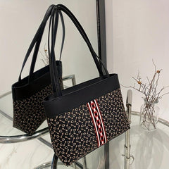 Vintage Geometric Tote Bag Retro Satchel Handbag For Commute