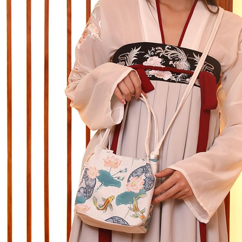 Chinese Style Crossbody Bag Floral Embroidered Purse Shoulder Handbag