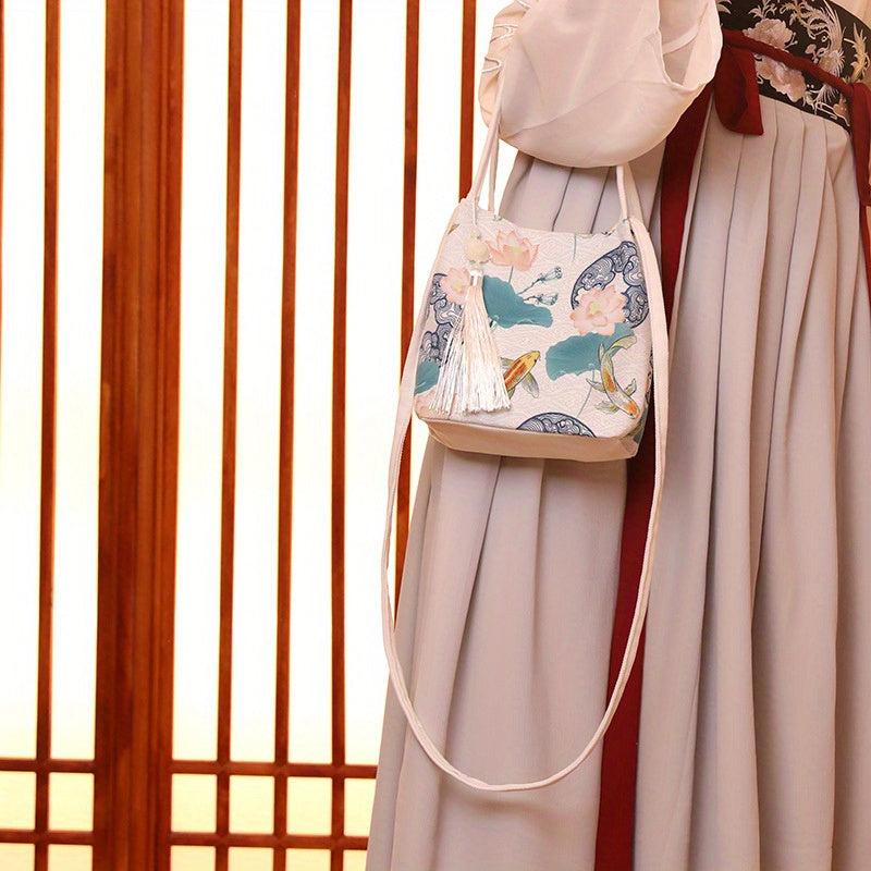 Chinese Style Crossbody Bag Floral Embroidered Purse Shoulder Handbag